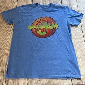 Space Jam T-Shirt Mens L Blue Basketball Michael Jordan‎ Looney Tunes Y2K Retro